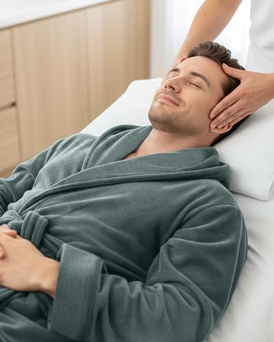 Image of NY Threads Mens Hooded Robe - Plush Long Bathrobes for Men
