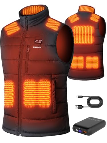 Heated Vest for Men with Battery Pack included 7.4V 16000mAh Rechargeable, Men’s Heated Vest for Hiking/Cycling