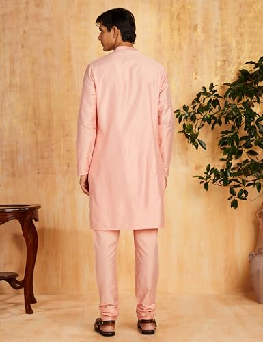Image of Amazon Brand - Symbol Men Festive Long Kurta & Pyjama Set (2pcs)