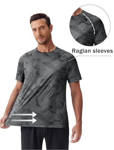 PINSPARK Men's Rash Guard Swim Shirt UPF50+ Sun Protection Quick Dry Athletic Water Shirts for Men Surf Hiking3