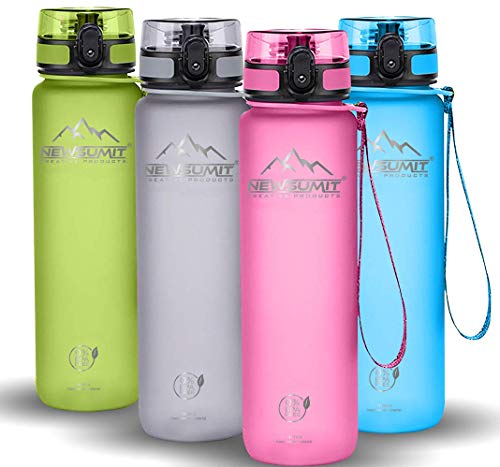 NEWSUMIT Botella De Agua Deportiva Superior - BPA Free Tritan - Todo Uso (Rosa, 350ml - 12oz) Cover