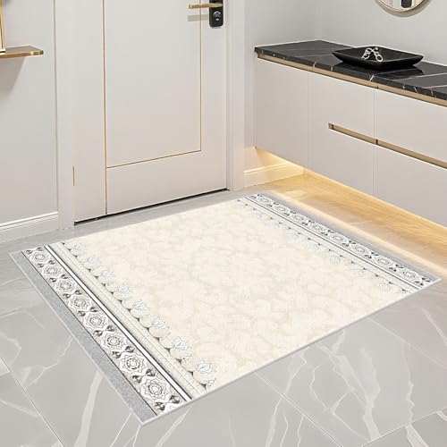 Tapis lavable beige-gris pour couloirs et pièces à trafic