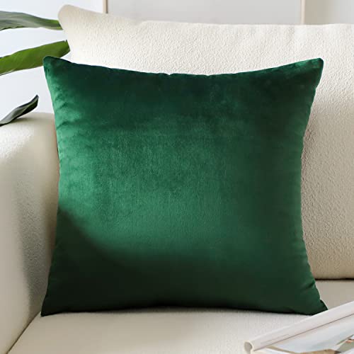 Artscope Luxury Velvet Pillow Covers Super Soft Decorative Square Throw Pillow Covers Case Cushion Covers for Sofa Couch Bedroom Car Decor 24x24 Inch Army Green