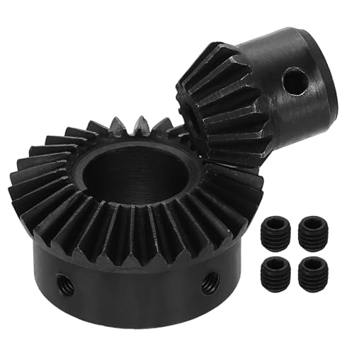 Image of uxcell 2Pcs Tapered Bevel Gears Set, 1.5 Mod 1:2 (15T /30T) Harden Steel Straight Bevel Gear, 90 Degree Steering Motor Gears, (6 /19mm Shaft Hole with Keyway)
