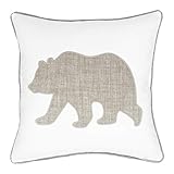Millianess Animal Cotton Throw Pillow Covers Bear Pattren Embroidered 18x18 Inches for Couch...