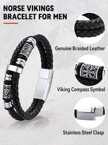 Pulsera Vikinga FaithHeart para Hombre con Doble Trenza miniatura 5