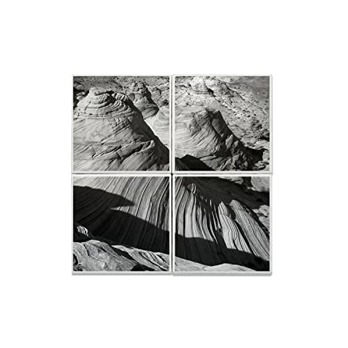 Carreaux Céramique Grand Canyon Noir et Blanc 40x40cm - Lot de 4 Faïences Murales