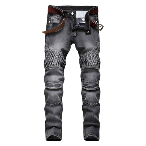 Men's Ripped Jeans Slim Fit Skinny Stacked Jeans Stretch Fashion Cargo Denim Pants All for Men