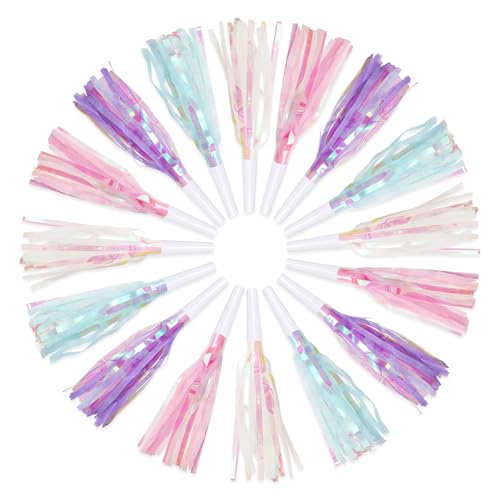 24 PCS Party Blower, Birthday Blowers, Colourful & Fun Party Whistles for Party Bag Toys Fillers Birthdays Weddings Celebrations Anniversary Decoration Gifts