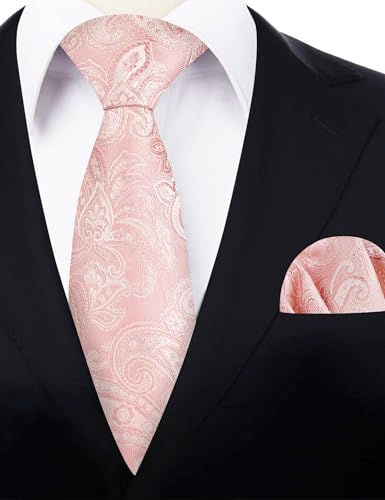 Image of Alizeal Mens 3.15'' Vintage Paisley Tie Pocket Square Set | Elegant Perfect for Banquet Wedding and Party