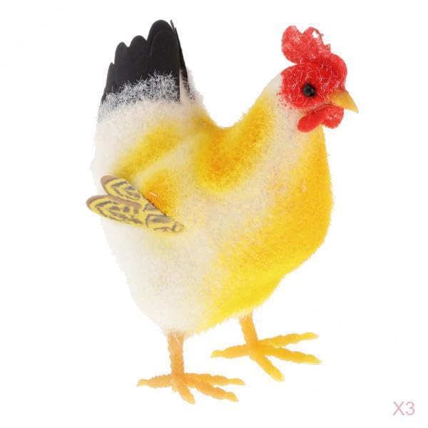 3 Pieces Artificial Realistic Chicken Outdoor Garden Home Decor Hen |3 Pieces Artificial Hen Model-image-36