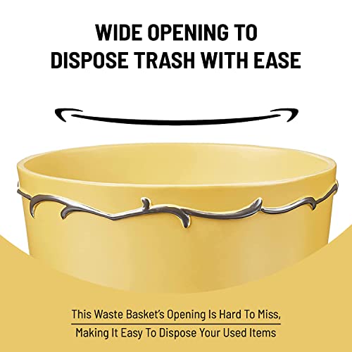 Zahari Home Decorative Trash Can for Bathroom, Office & Bedroom - 2.1 Gallons Stylish & Small Trash Can for Dorms, Desktop & Restroom - Chic Waste Basket for Compact Spaces, Poppy Fields by Zahari Home - Image 5