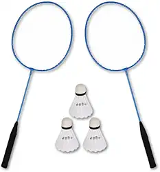 Kit Premium Badminton Portátil – 2 Raquetes Leves em Ferro + 3 Petecas Resistentes para Diversão em Família, Praia ou Casa