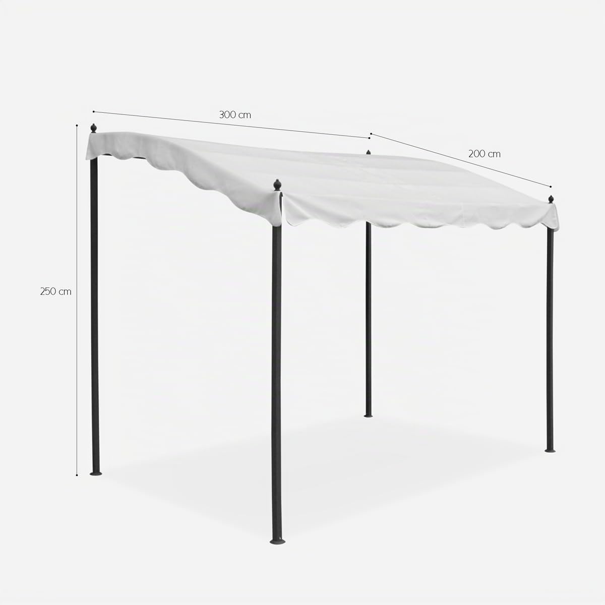Produce Shop Gazebo 3x2 Metri Giardino Acciaio Ingresso Bar Hotel Pergola UV - Bianco