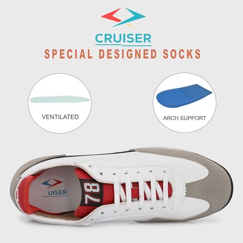 Image of Cruiser Mens Sneakers | Casual Shoes | Experience Comfort & Style with Soft Cushioned Insole | Trendy Lace-Up Design Sneaker(2570)