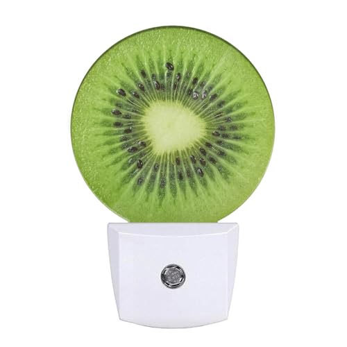 Image of Tropical Kiwi Fruit Night Light Fruits Pattern Night Lights Plug into Wall for Boys Girls, Plug-in Nightlight 0.5W LED Lighting for Stairway Hallway Bedroom
