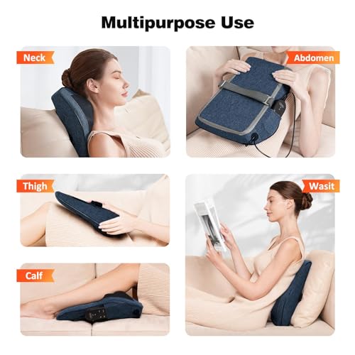 Image of Boriwat Neck and Back Massager with Heat, 3D Kneading Shiatsu Massage Pillow for Neck, Back, Shoulders, Legs, Deep Tissue Relief for Sore Muscles, Home & Car, Great Gift for Women, Men, Mom, Dad
