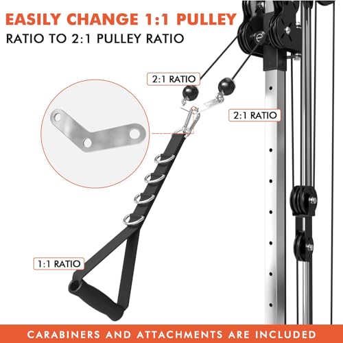 Mikolo Wall Mount Cable Station, Cable Crossover Machine with Dual Pulley System and 19 Adjustable Positions for Home Gym Fitness Equipment - Image 4