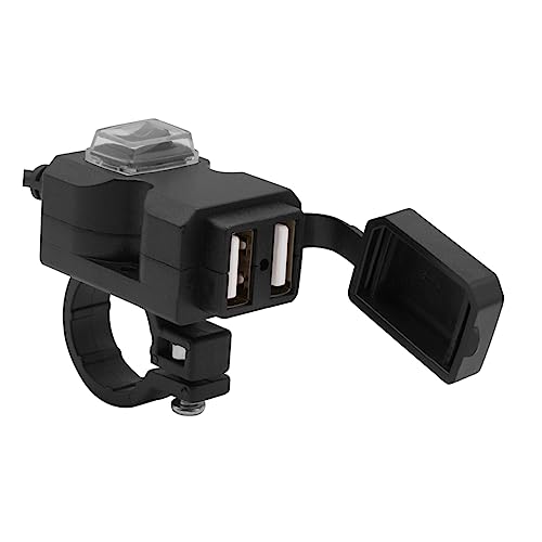 Healifty 3.1A USB Motorcycle Charger Dual Ports Power Adapter with Switch for Motorcycles Tricycles Atvs and Scooters Charging Durable Easy Installation