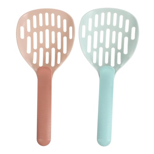 Sosoport 2Pcs Cat Litter Scoop Durable Plastic Cleaning Shovels for Litter Box Sifting Ergonomic Handle Design for Comfortable Use No Smell for Keeping Litter Fresh