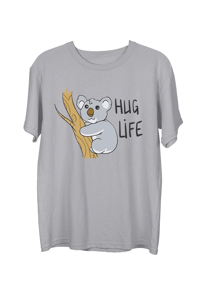 wear your opinion Men's S to 5XL Premium Combed Cotton Printed Half Sleeve T-Shirt (Design : Hug Life)-picture-10