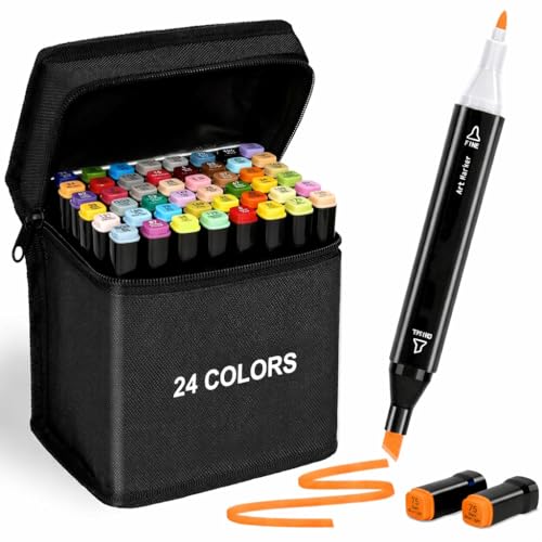 Image of Markers Sketch Pen Set Dual Tip Brush Pens Art Markers for Drawing Dual Tip Art Markers Set Chisel & Fine Colour Marker Set Markers Sketch Marker Drawing Marker