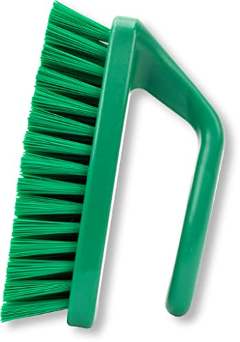 Image of SPARTA Scrub Brush with Iron Shaped Handle and Stiff Bristles, Heavy Duty Scrubber Brush for Kitchen, Bathroom, Shower, Tile, Sink, Carpet and Bakepans, Polypropylene, 6 Inches, Green