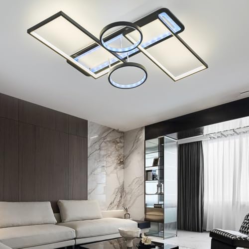 Plafonnier LED rectangle moderne YUPIN RGB dimmable à télécommande pour salon - 5