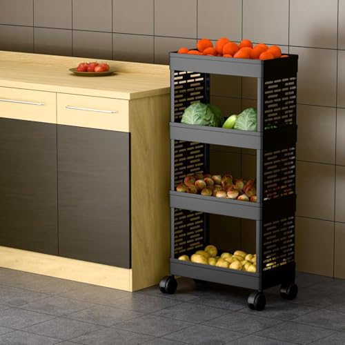 Image of TEKCOOL Multi -Layer Kitchen Rack | Multipurpose Shelf for Utensils, Cutlery & Spices | Space-Saving Organizer for Home & Pantry (Casual, 4-Layer)'