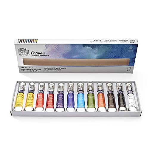 Winsor & Newton acuarela Cotman - Caja de acuarela en tubo - set de 12 tubos de 8 ml, colores surtidos