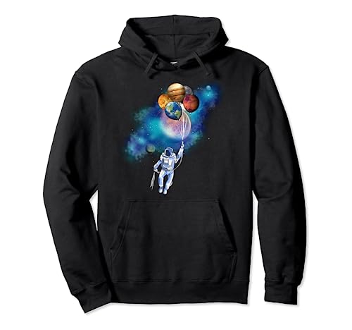 Astronaut Planet Balloons Space Adventure Pullover Hoodie