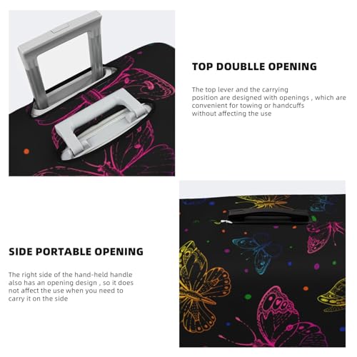 Butterfly Print Luggage Covers For Suitcase,Elastic Washable & Stretchable Suitcase Covers For Luggage,- Fits 18-32 Inch Luggage-No Luggage Included3