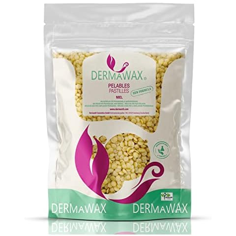 Dermawax Natural Honig Wachs Filmwachs Premium Wachsperlen ohne Wachsstreifen für Enthaarung, Haarentfernung Brazilian Waxing Ganzkörper Intim, Beine, Gesicht und Arme (1 kg) Cover
