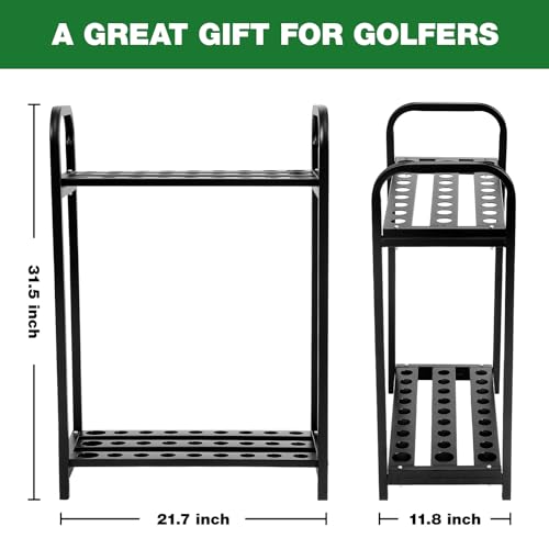 Hicarer-27-Hole-Golf-Club-Holder-Metal-Golf-Club-Organizer-Stand-Rack-Putter-Stand-Display-for-Indoor-and-Outdoor-Use-Home-Black