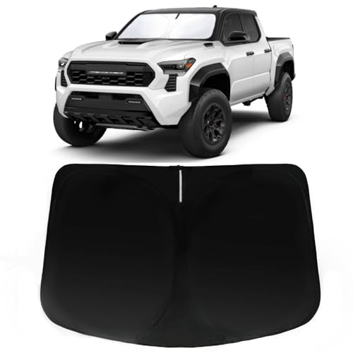 Image of Windshield Sun Shade for Toyota Tacoma 2016-2023, Car Front Window Sunshade with 240T Sun Visor Protector Blocks UV Rays Heat Sun Shield Accessories