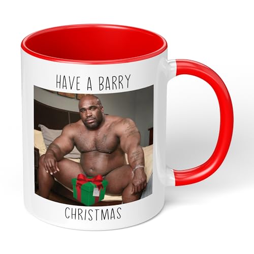 Print Maniacs Barry Wood Christmas 11oz Mug Gift Secret Santa Stocking Women Girls Her Hot Coffee Tea Xmas Present Adult Joke Funny Rude Naughty Present Mug (Red Fill)