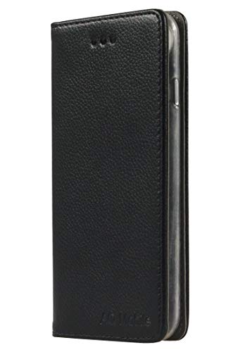 AQ Mobile Lederhülle für Apple iPhone 8, iPhone 7, Leder magnetisch schwarz Klapphülle Flip-Case