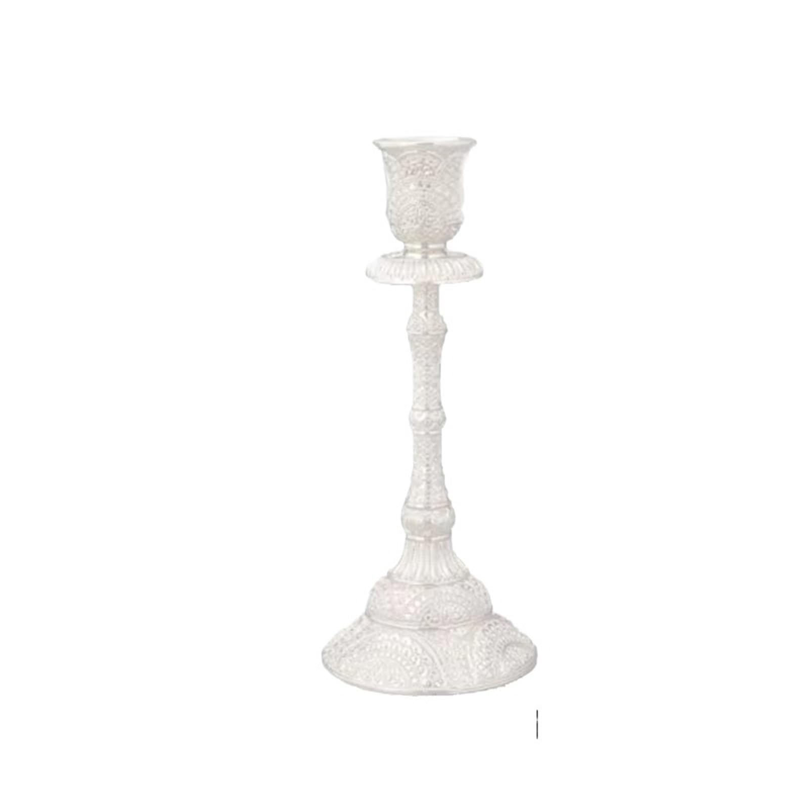 2Pcs Candlestick Candles Holders Wedding For Desktops And Living Room Decorations For Desktop Decoration(Silver,8x8x19cm)