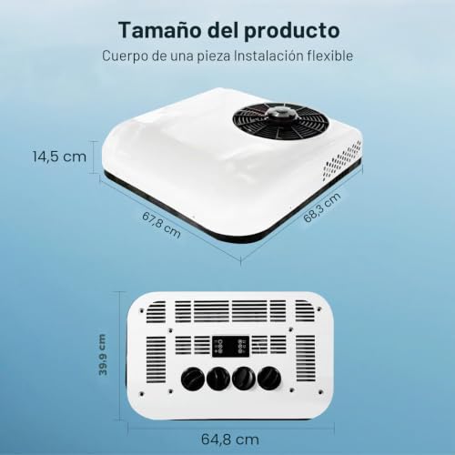 Aire acondicionado 12V de techo ultrafino con inversor para autocaravanas 6