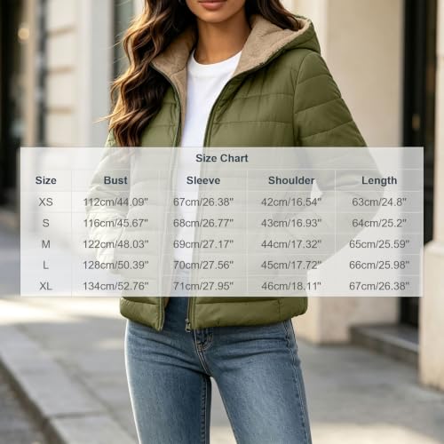 Puffer Coats for Women Short Quilted Warm Jackets Sherpa Lined Outerwear - image 4