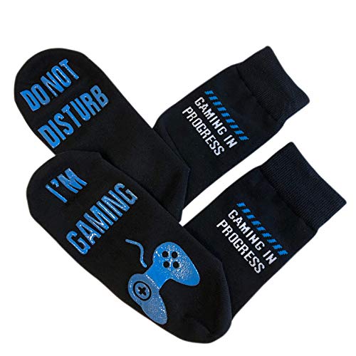 Do Not Disturb Im Gaming Funny Socks - Great Novelty Gift For Gamers Who Have Everything! (Full Length Lounge Socks)