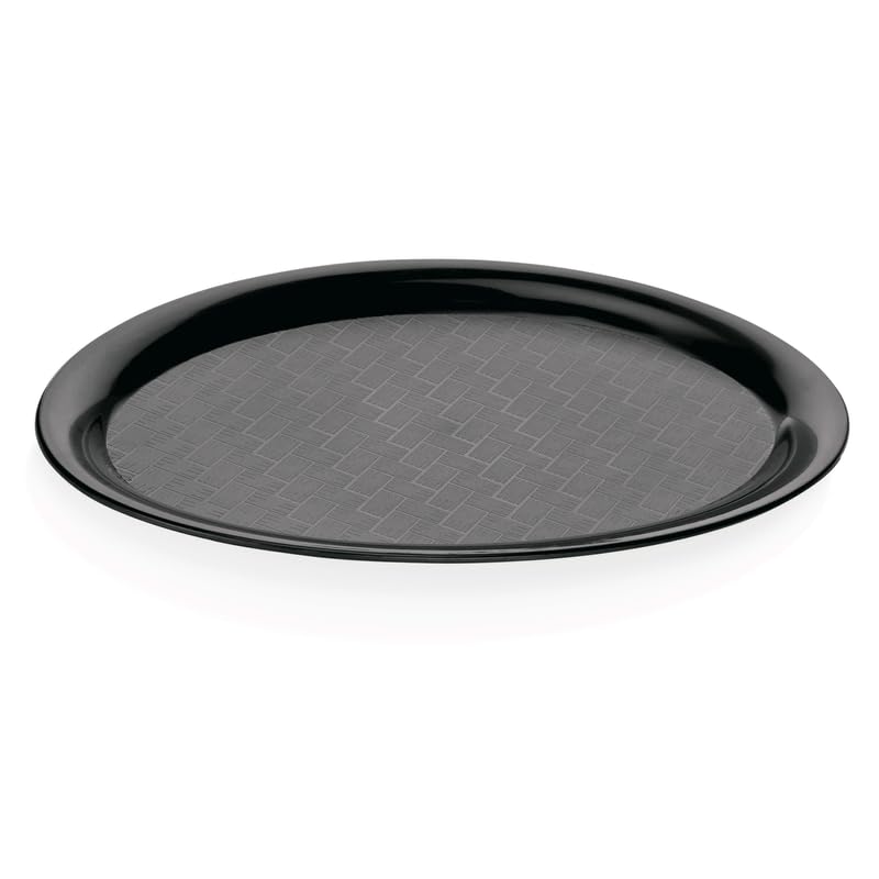 30 bandejas Gastro negro ovalado 29 x 22 cm antideslizante PP
