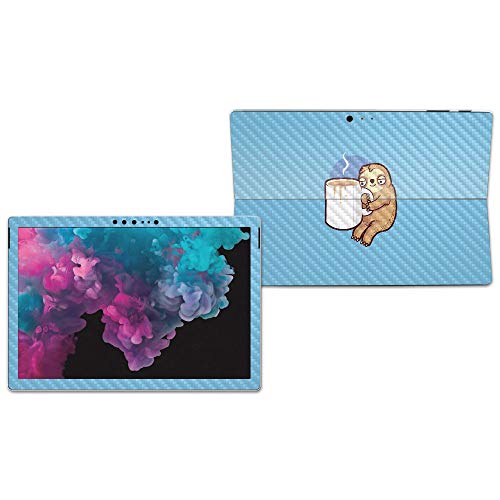 Image of MightySkins Carbon Fiber Skin for Microsoft Surface Pro 6 - Good Morning Sloth | Protective, Durable Textured Carbon Fiber Finish | Easy to Apply, Remove, and Change Styles | Made in The USA