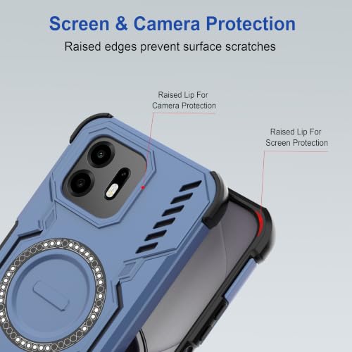 Image of Zapcase Back Case Cover for Oneplus N6 5G | Magnetic Case with Built-in Metal Ring | Supports MagSafe Charger, Wallet & Car Mount | Shockproof Hybrid PC + TPU | Blue