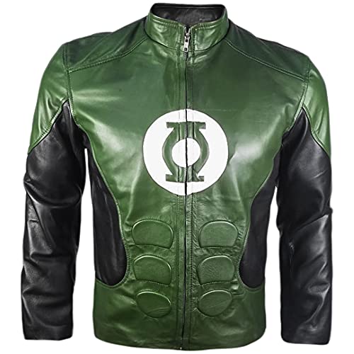 FaddyRox Green Lantern Leather Jacket - Real Sheep Leather - XL2