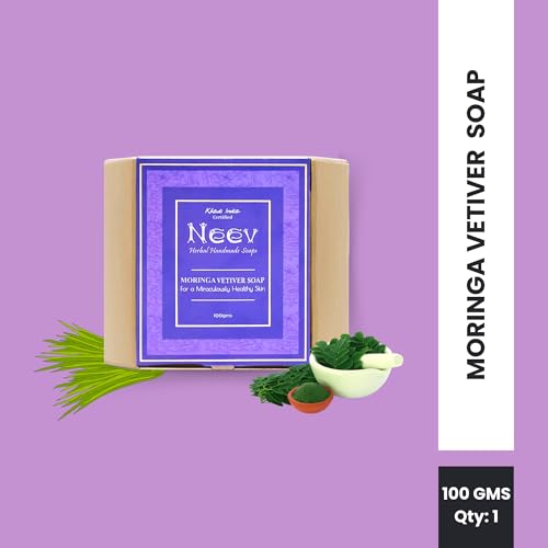 Image of Neev Herbal Handmade Soaps Moringa Vetiver Soap for a Miraculously Healthy Skin -100gms