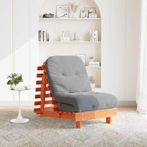 Teenpull Canapé-lit futon Convertible en Bois Massif de pin avec Matelas 70x206x11 cm, Dossier réglable, Pliable, modulable pour Salon Chambre Bureau,...
