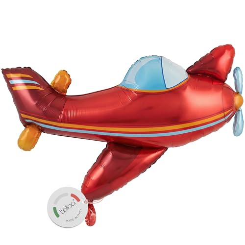 Balloa Ballon en aluminium XXL Avion avec hélice, ballon à l'hélium pour enfant, ballon en aluminium avec motif d'avion pour fête, décoration de fête...