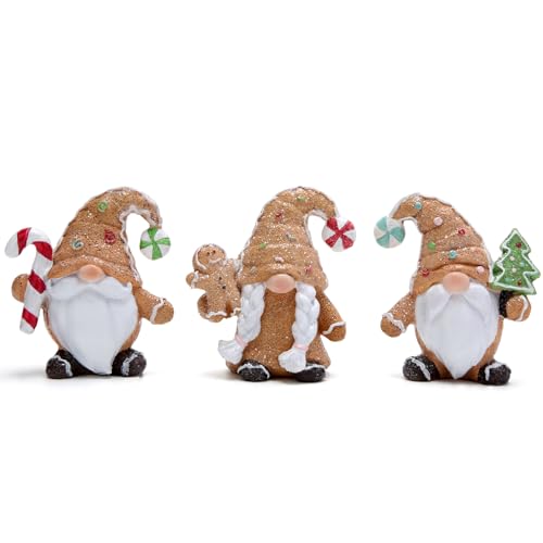 Hodao BY-660007-2 3 Set Of Christmas Gingerbread Man Elf Trio Tomte Swedish Scandinavian Gnomes Figurines Decorations Resin Boy And Girl Figurines thumb #7