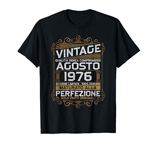 Agosto 1976 Vintage - Maglia 47 Compleanno Anni